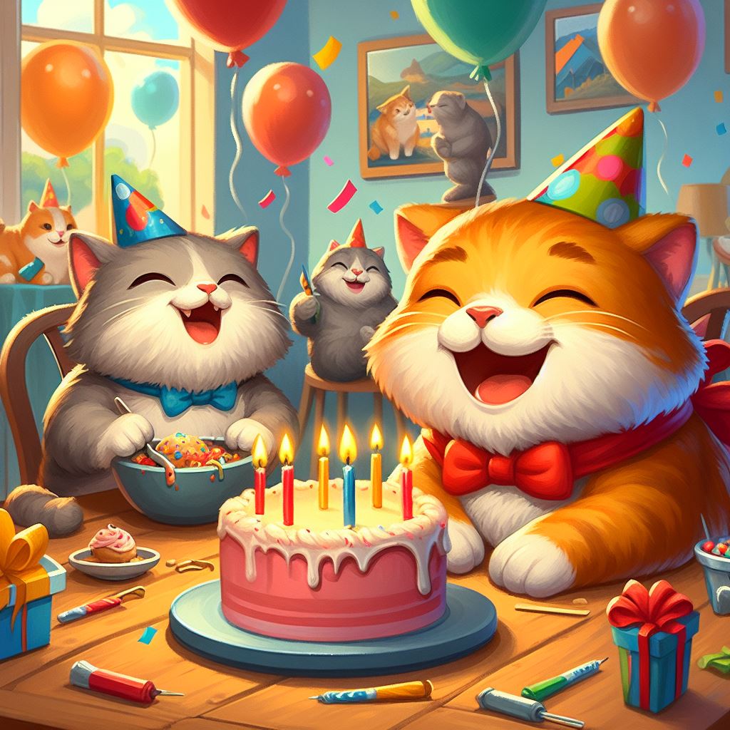 Piadas de Gato de aniversário